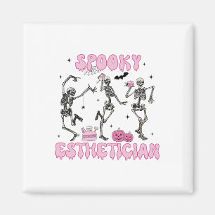 Spooky Esthetician Halloween Skeleton Hauttherapie Magnet