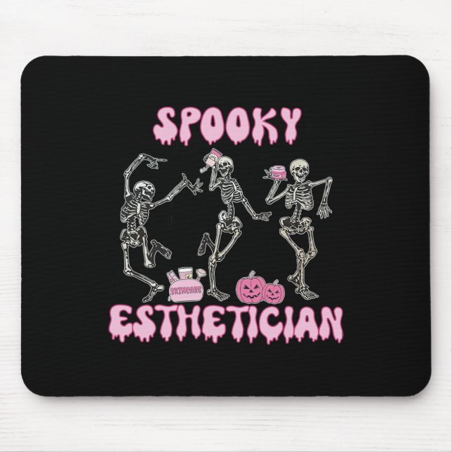 Spooky Esthetician Halloween Skeleton Hauttherapie Mousepad (Vorne)