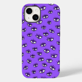 Spooky Evil Eyes Lila Halloween Case-Mate iPhone 14 Hülle