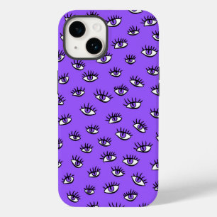 Spooky Evil Eyes Lila Halloween Case-Mate iPhone 14 Hülle