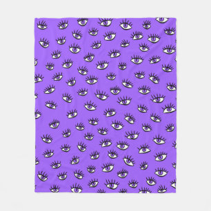 Spooky Evil Eyes Lila Halloween Fleecedecke