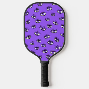 Spooky Evil Eyes Lila Halloween Pickleball Schläger