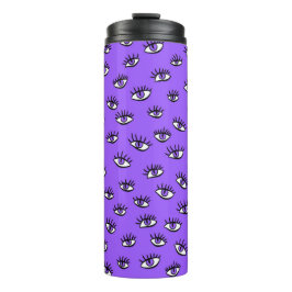 Spooky Evil Eyes Lila Halloween Thermosbecher