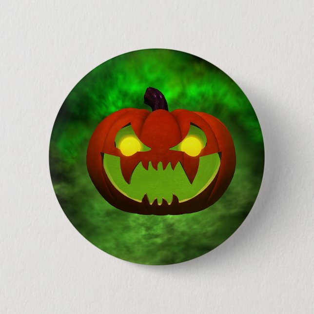 Spooky Evil Halloween Pumpkin Button (Vorderseite)