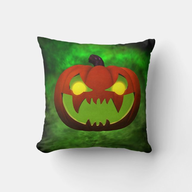Spooky Evil Halloween Pumpkin Kissen (Vorderseite)