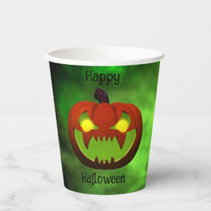 Spooky Evil Halloween Pumpkin Pappbecher