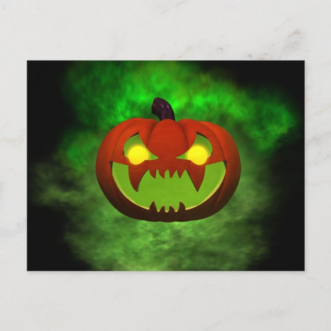 Spooky Evil Halloween Pumpkin Postkarte (Vorderseite)