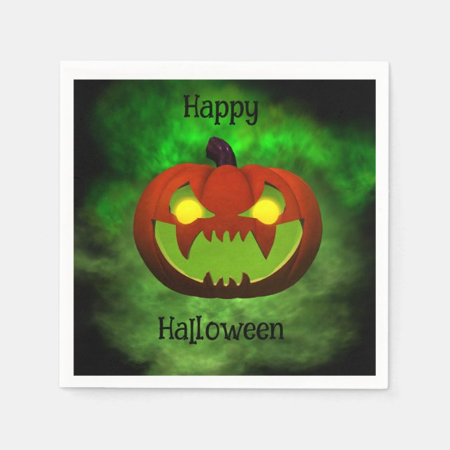 Spooky Evil Halloween Pumpkin Serviette (Vorderseite)