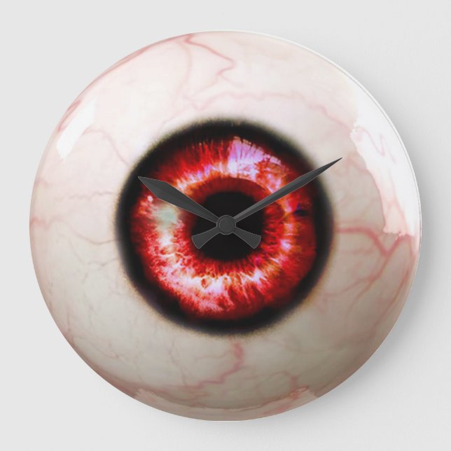 Spooky Eyeball Große Wanduhr (Vorderseite)