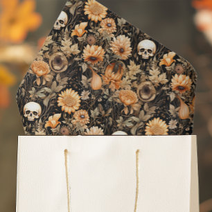 Spooky Fall Floral Skull Seidenpapier
