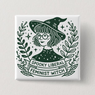 SPOOKY-Feministin Hexe Button