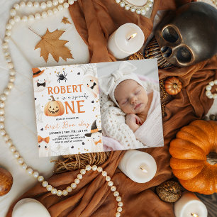 Spooky First Birthday Foto Einladung