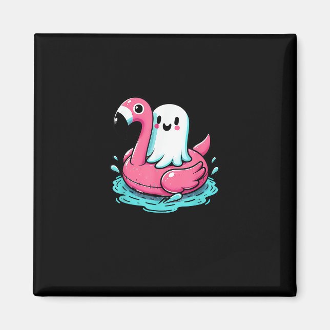 Spooky Flamingo Funny Spooky Summer Summerween Magnet (Vorne)
