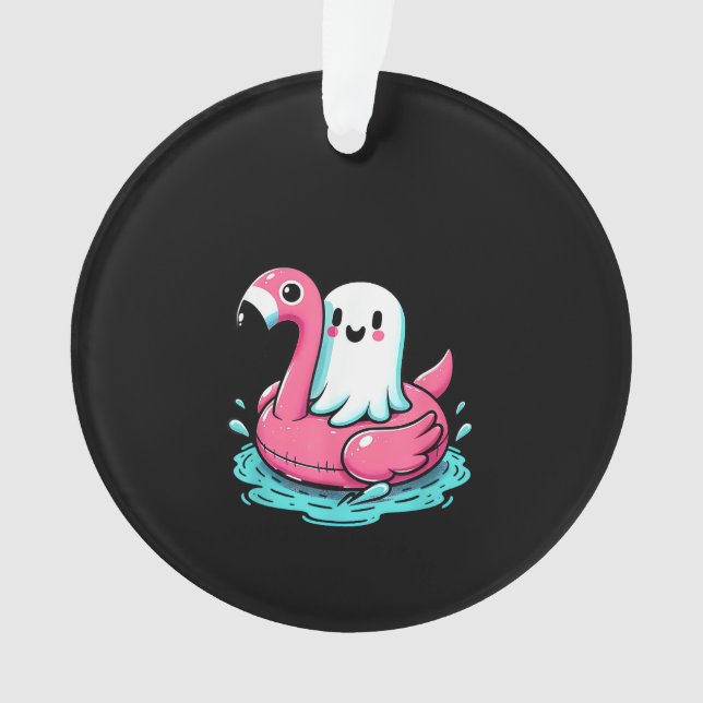 Spooky Flamingo Funny Spooky Summer Summerween Ornament (Vorderseite)