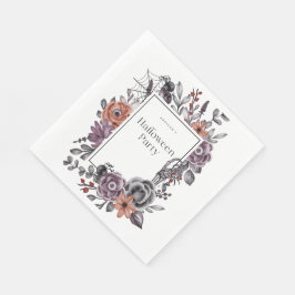 Spooky Floral Halloween Geburtstagsparty Card Serviette