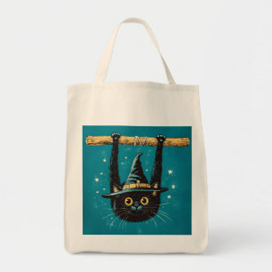Spooky Flying Black Cat Hexe Tragetasche