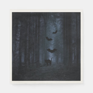 Spooky Forest am nächtlichen Halloween Serviette