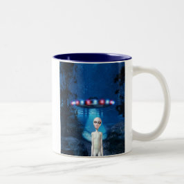 Spooky Forest UFO Nahe Begegnung Tasse