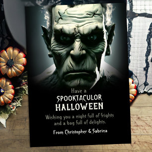 Spooky Frankensteins Monster-Halloween-Gruß Feiertagskarte