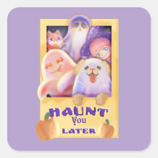Spooky Friends Quadratischer Aufkleber