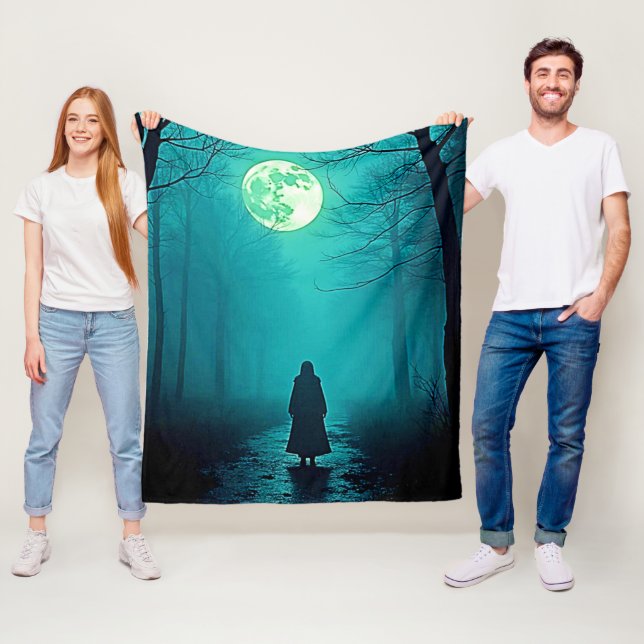 Spooky Full Moon Night Design Fleecedecke (Beispiel)