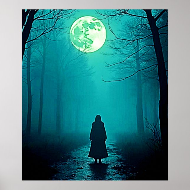 Spooky Full Moon Night Design Poster (Vorne)