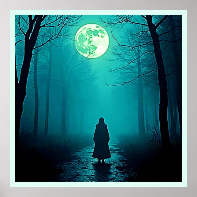 Spooky Full Moon Night Design Poster (Vorne)