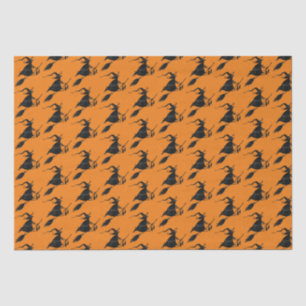 Spooky Fun Black Gothic Flying Hexe Halloween Seidenpapier