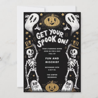 Spooky Fun Halloween Bash Invitation Einladung