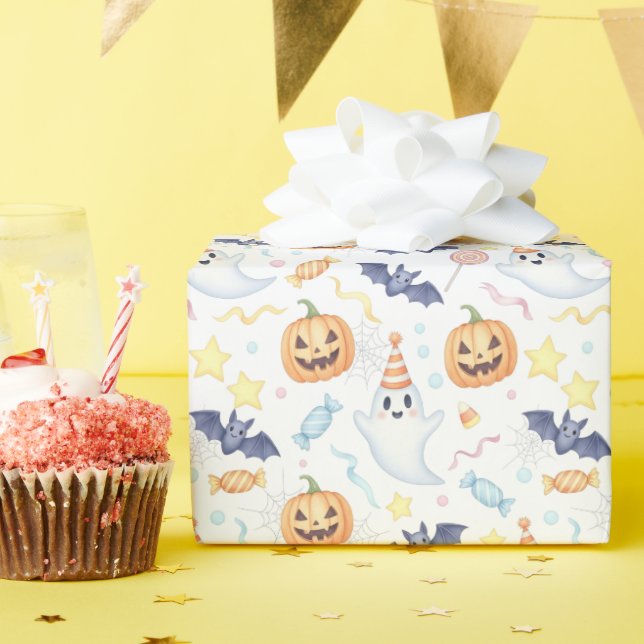 Spooky Fun Halloween Costume Party Geschenkpapier (Geburtstagsparty)
