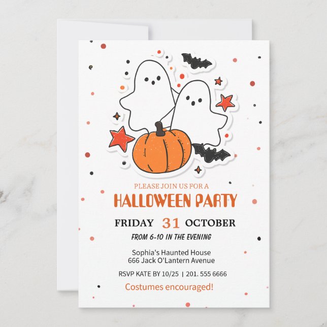 Spooky Fun Halloween Party Einladung (Vorderseite)