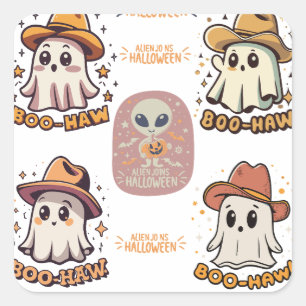 Spooky Fun: Halloween-Sticker-Set Quadratischer Aufkleber