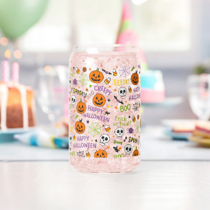 Spooky & Fun Pumpkin - farbenfrohe Halloween-Muste Dosenglas