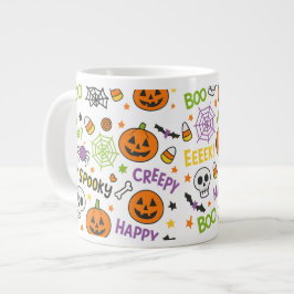 Spooky & Fun Pumpkin - farbenfrohe Halloween-Muste Jumbo-Tasse