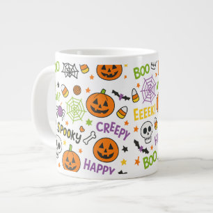 Spooky & Fun Pumpkin - farbenfrohe Halloween-Muste Jumbo-Tasse