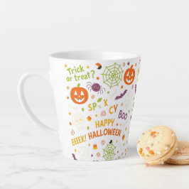 Spooky & Fun Pumpkin - farbenfrohe Halloween-Muste Milchtasse