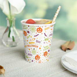 Spooky & Fun Pumpkin - farbenfrohe Halloween-Muste Pappbecher