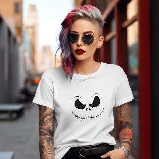 Spooky Fun Skeleton Face T-Shirt