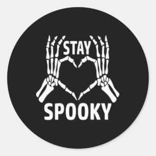 Spooky Fun Skeleton Hands Pocket Heart Halloween C Runder Aufkleber
