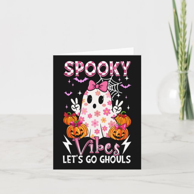 Spooky Funny Vibes Halloween Ghouls Niedlich Boo B Karte (Vorderseite)