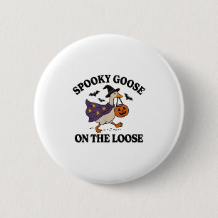 Spooky Gans auf der Lose Hexe Albern Gänsetier Button