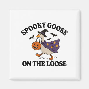 Spooky Gans auf der Lose Hexe Albern Gänsetier Magnet