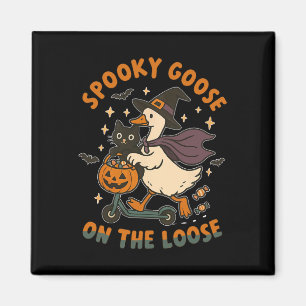 Spooky Gans auf der Lose Hexe Albern Gänsetier Magnet
