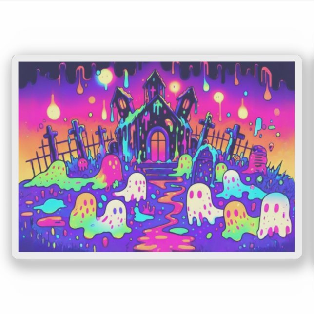 Spooky-Geist 1 Aufkleber (Vorderseite)