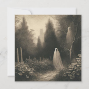 Spooky Geister auf dem Friedhof Horror Goth Karte