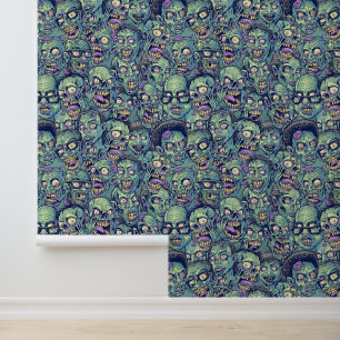 Spooky gekacheltes Zombie Halloween Tapete