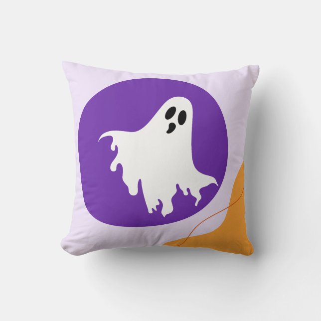 Spooky Ghost & Abstrakt Blob Formen Halloween-Gesc Kissen (Vorderseite)