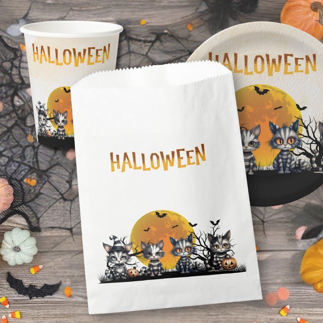 Spooky Ghost Black Streifen Halloween Kätzchen Geschenktütchen (Von Creator hochgeladen)