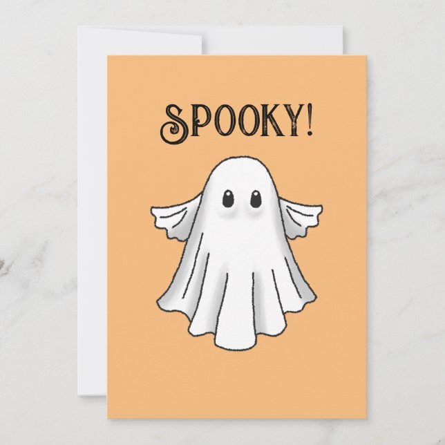 Spooky Ghost Card Einladung (Vorderseite)