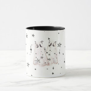 Spooky Ghost Cat Tasse "Punk Stars"